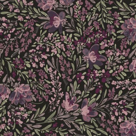 Butterflies in the Garden (RJR Fabrics) - Flowers in the Breeze Imperial Purple Canvas