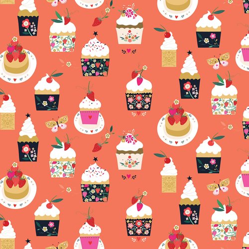 Strawberry Tea Cupcakes Fat Quarter (Dashwood Studio)