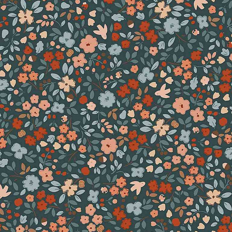 Country Mouse (Dear Stella) - Autumn Floral Carbon