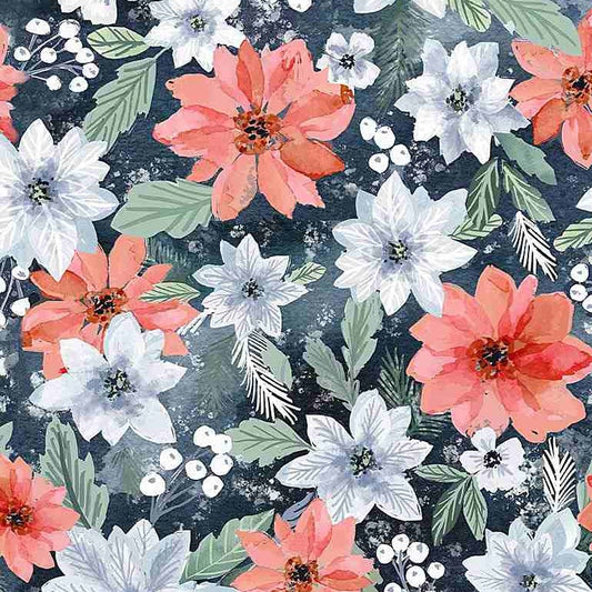 Snow Much Fun Poinsettia Fat Quarter (Dear Stella)