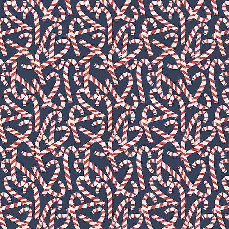 Snow Much Fun Candy Canes Fat Quarter (Dear Stella)