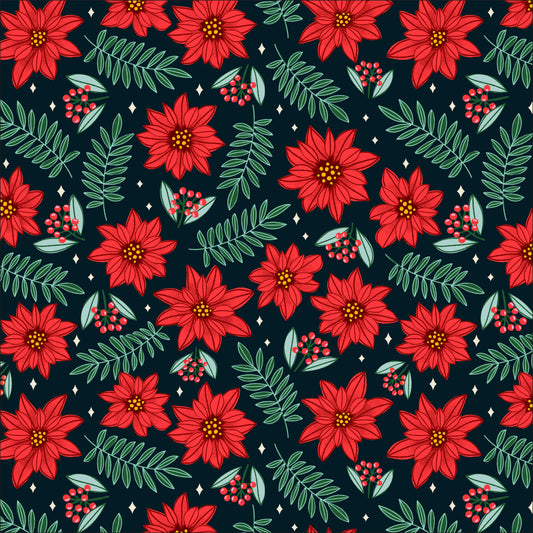 Winter Wonderland Poinsettia Parade Fat Quarter (Cloud9)