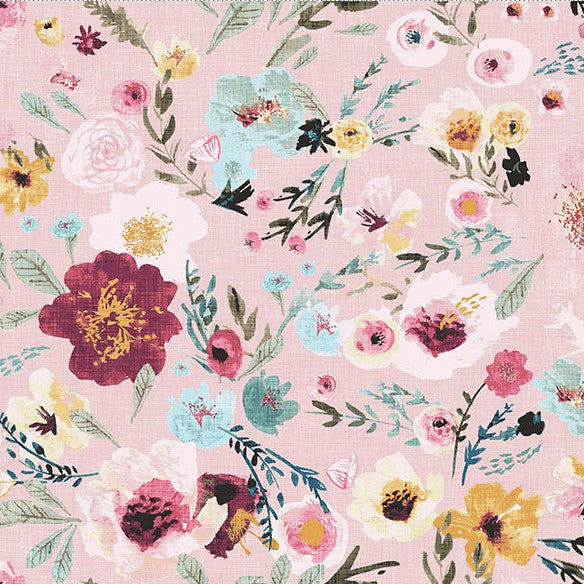 New Earth Digital Floral Pink Fat Quarter (Clothworks)