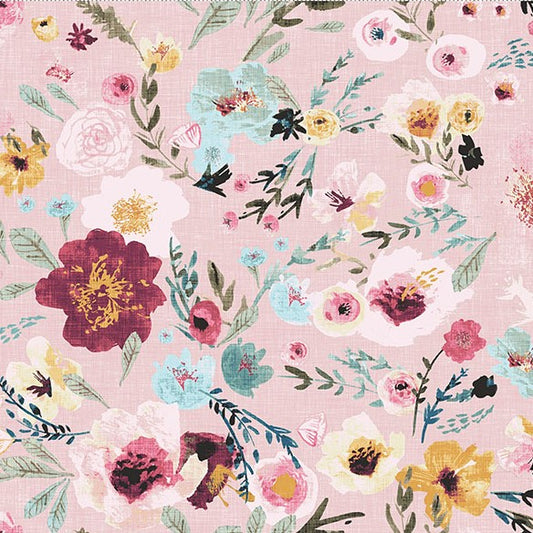 New Earth Digital Floral Pink Fat Quarter (Clothworks)
