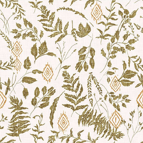 New Earth Unfurl Light Cream Fat Quarter (Clothworks)