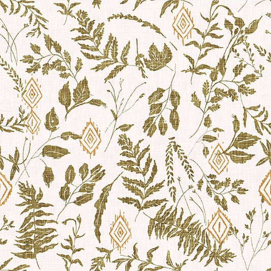 New Earth Unfurl Light Cream Fat Quarter (Clothworks)