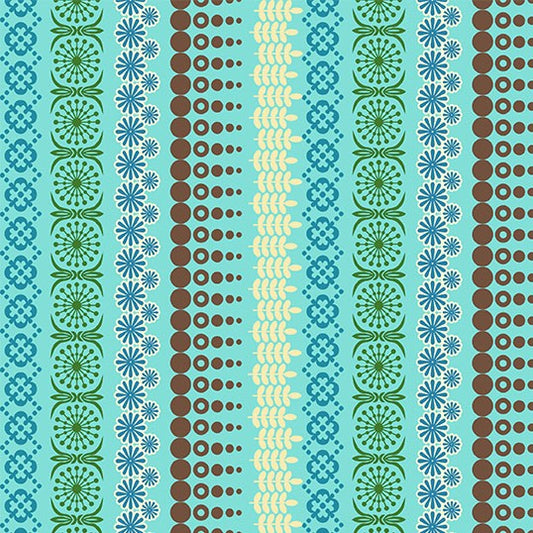 Retro Kitchen Backsplash Blue Fat Quarter (Michael Miller Fabrics)