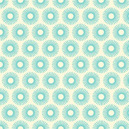 Retro Kitchen In The Groove Blue Fat Quarter (Michael Miller Fabrics)