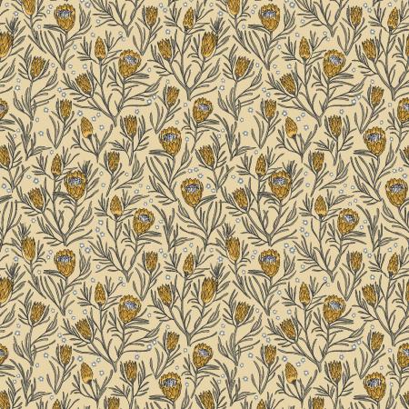 Get Out and Explore (RJR Fabrics) - Gemma Earthy Botanics Yellow Protea