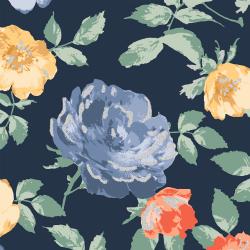 Summer Rose Lorraine Midnight Fat Quarter (RJR Fabrics)