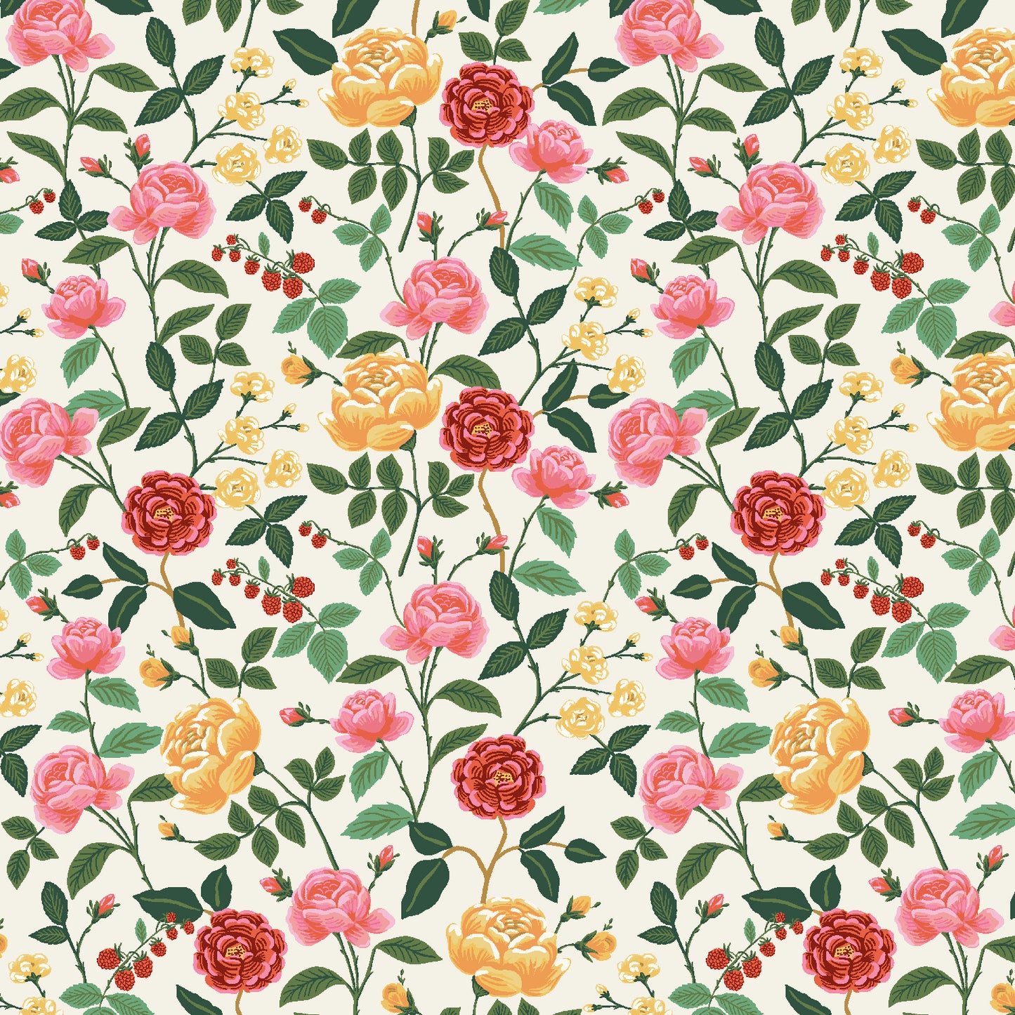 English Rose Roses Cream Fat Quarter (Cotton & Steel)
