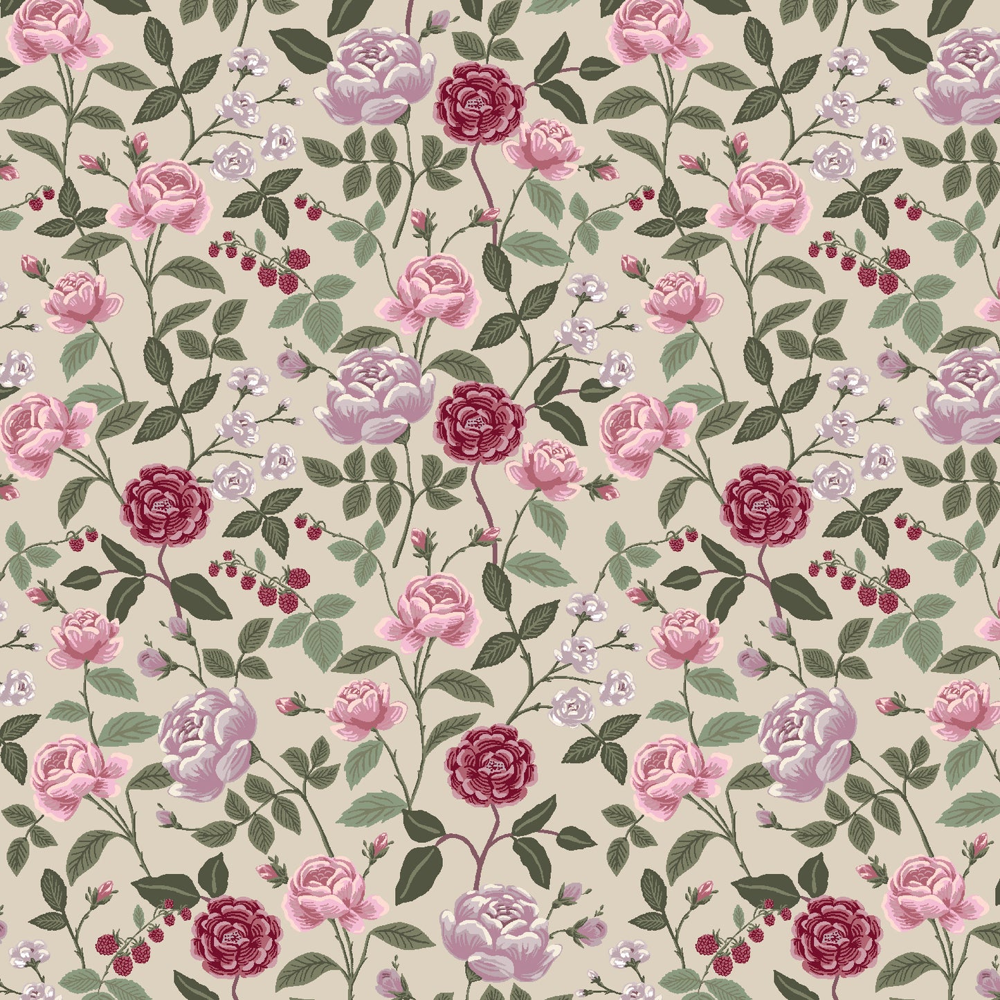 English Rose Roses Plum Fat Quarter (Cotton & Steel)