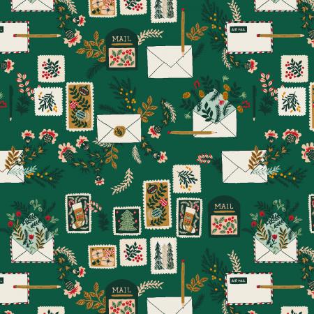 Merry Memories Letters to Santa Green Fat Quarter (RJR Fabrics)