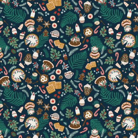 Merry Memories (RJR Fabrics) - Christmas Feast Winter Navy