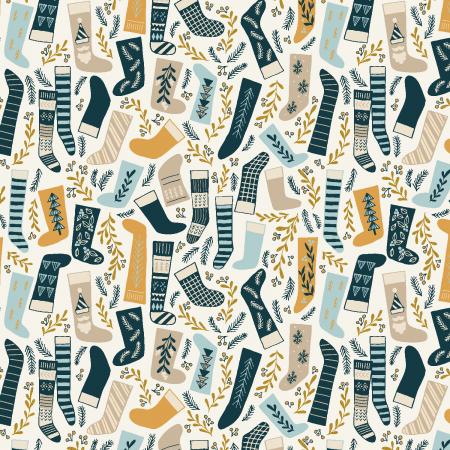 Merry Memories Pleasant Surprises Blue Teal Fat Quarter (RJR Fabrics)