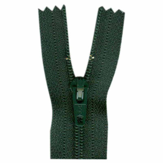 9" Closed-End Zipper - Forest Green