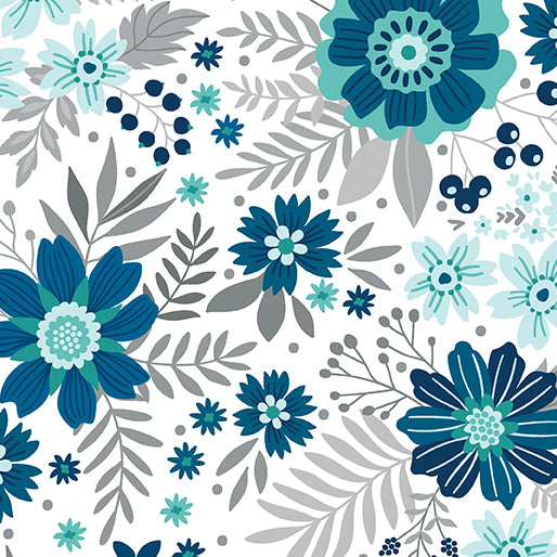 Among the Wildflowers II (Benartex) - Wildflowers Indigo