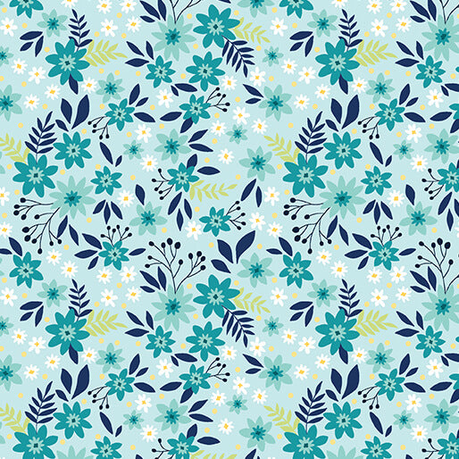 Among the Wildflowers II (Benartex) - Primrose Aqua
