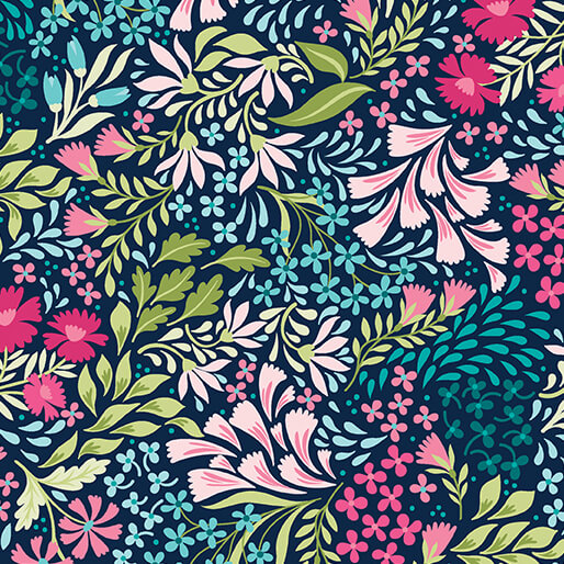Garden Dalliance (Benartex) - Promenade Indigo