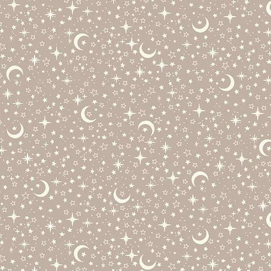 Pattern of stars and crescent moons on a beige background