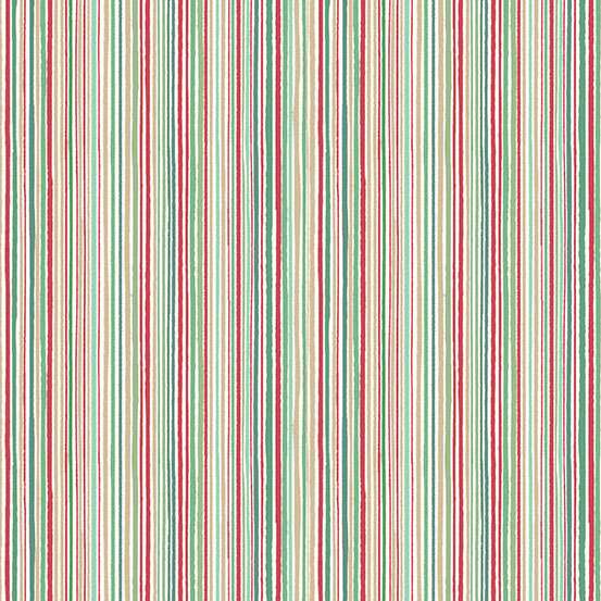 Pattern of red, green, and beige vertical stripes on a white background