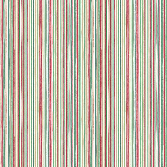 Pattern of red, green, and beige vertical stripes on a white background