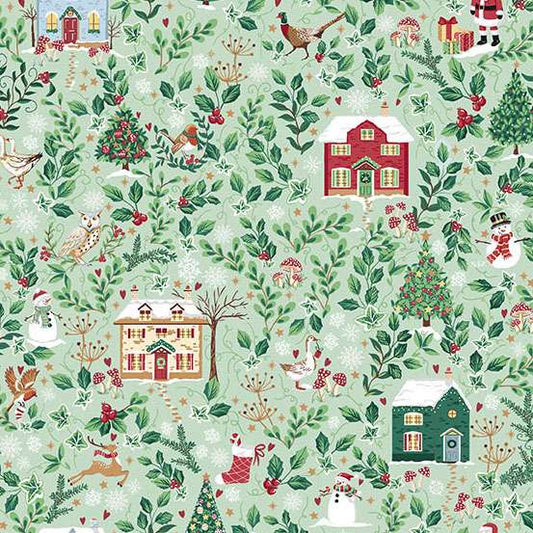 Country Christmas (Makower UK) - Cottages Green