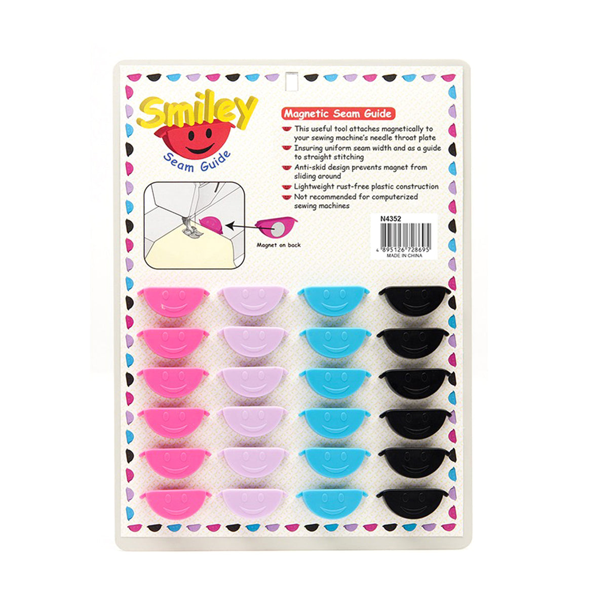 Sew Tasty Smiley Face Magnetic Seam Guide