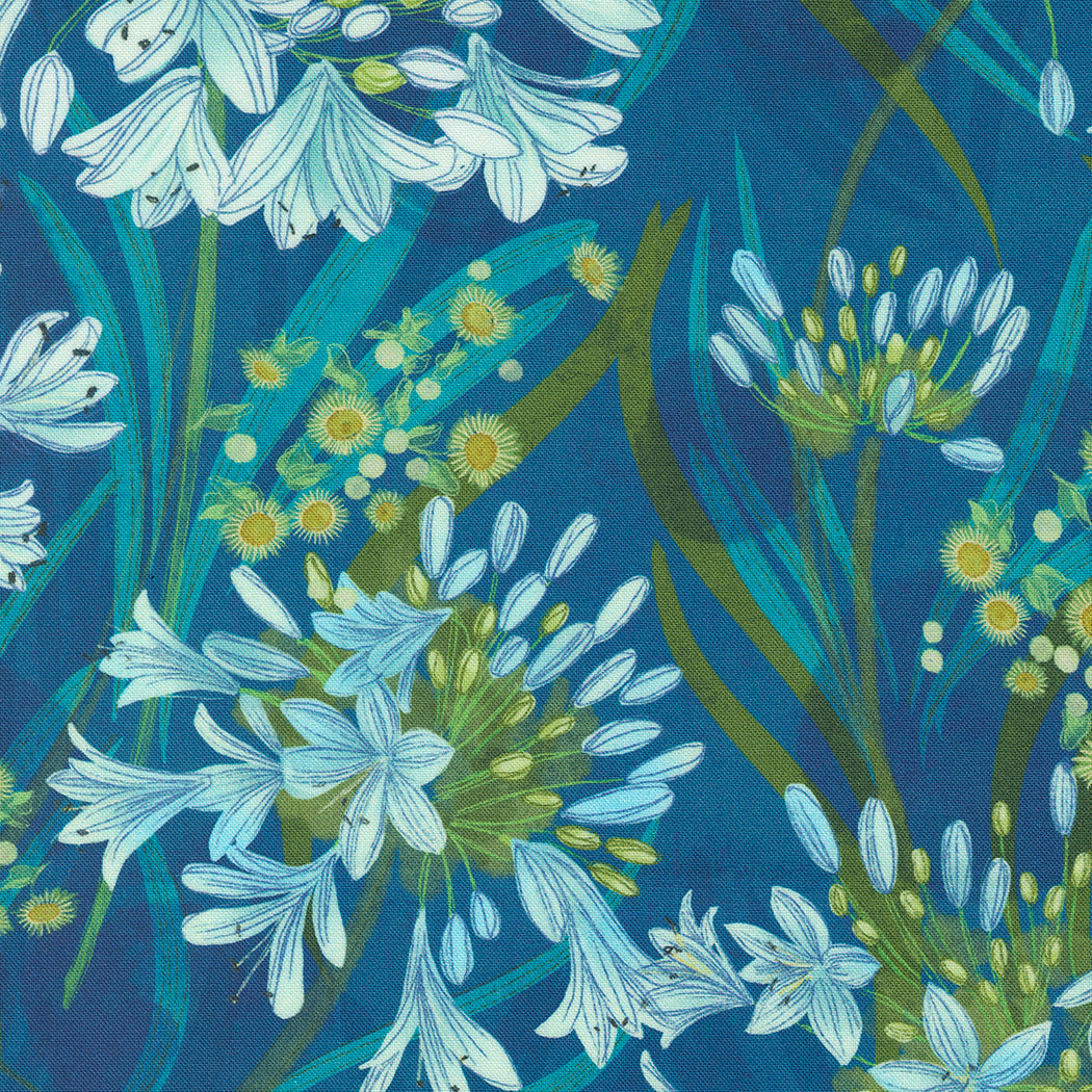 Serena Shores Agapanthus Florals Coastal fat quarter (Moda)