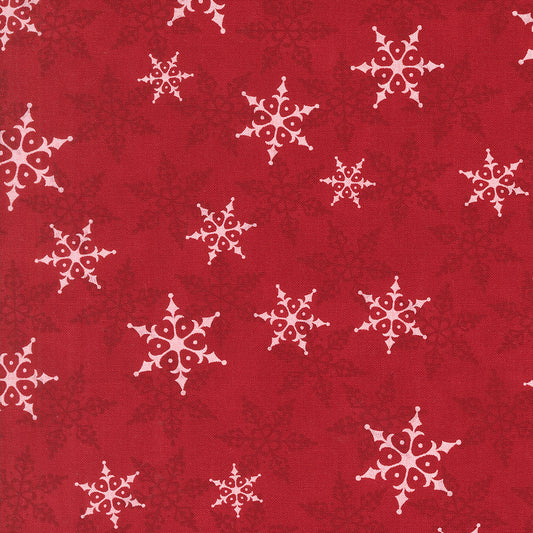 Winter Friends (Moda) - Falling Snow Winter Snowflake Berry Red