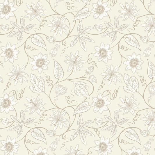 Floral pattern with leaves on a beige background