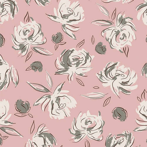 All is Well Bed of Roses Mauve Fat Quarter (Art Gallery Fabrics)