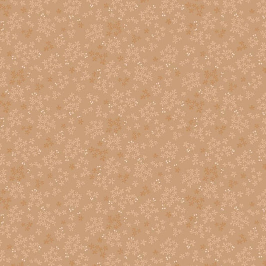Beige fabric texture with small floral pattern