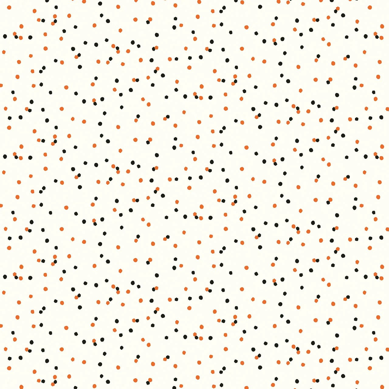Pattern of black and orange dots on a white background