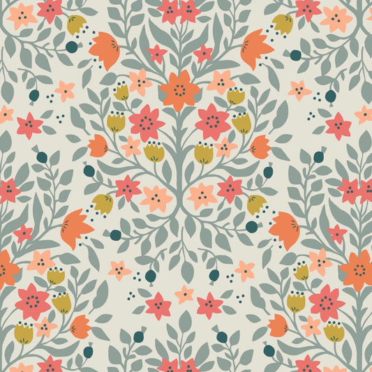 Folk Floral Damask Cream Fat Quarter (Lewis & Irene)