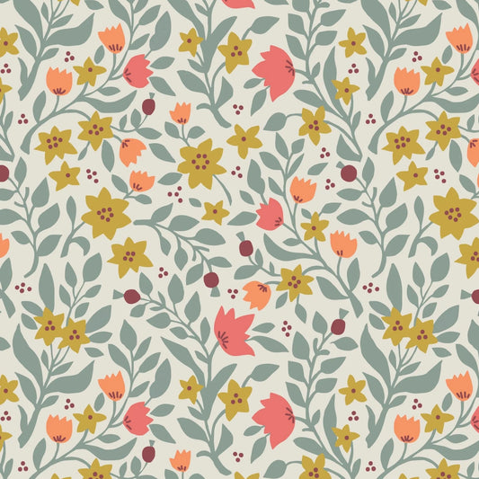 Folk Floral All Over Cream Fat Quarter (Lewis & Irene)