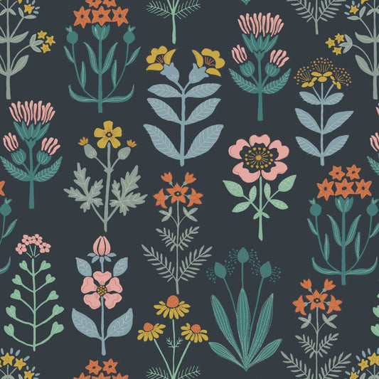 Majolica Floral Dark Blue Fat Quarter (Lewis & Irene)