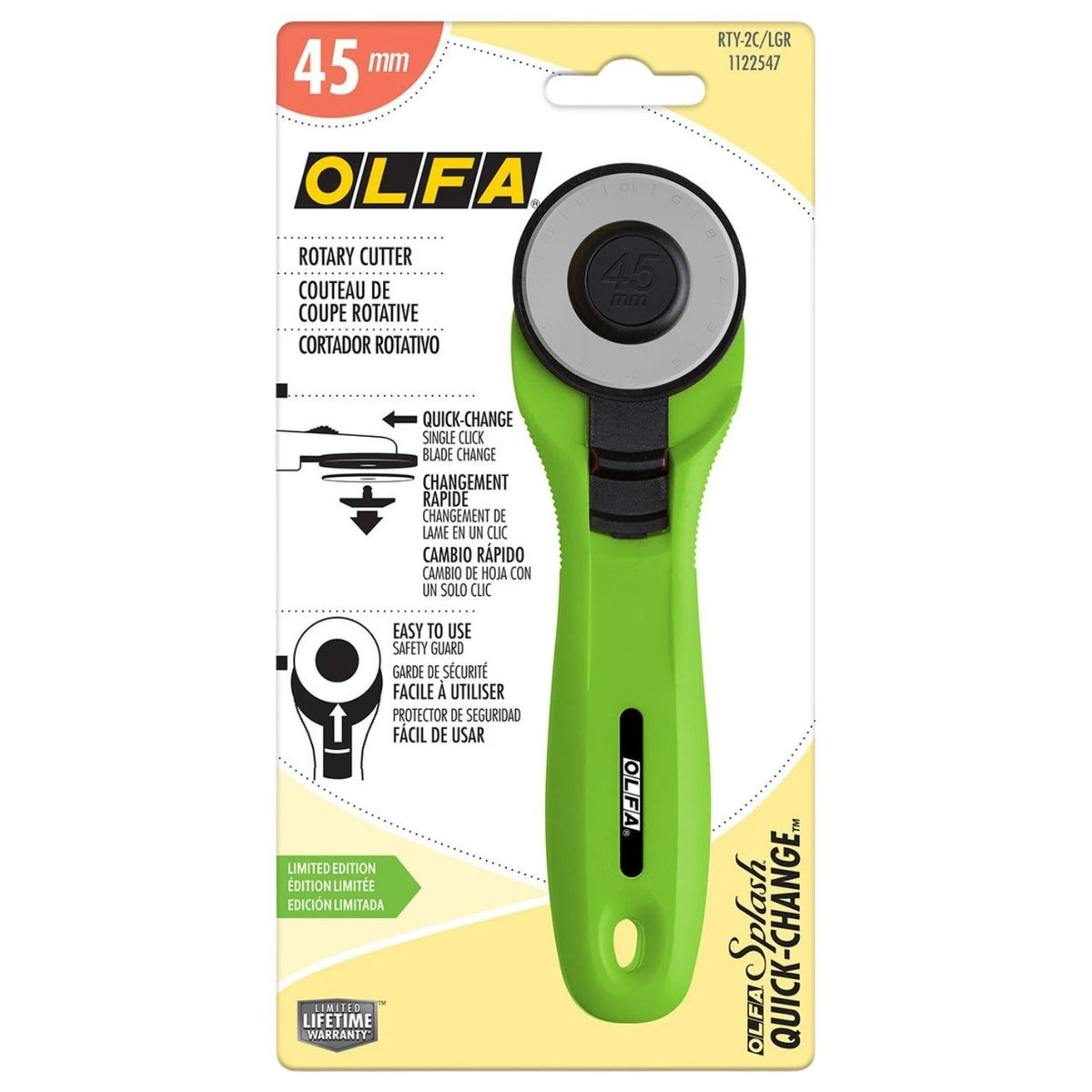 OLFA Splash Rotary Cutter 45mm - Lime Green