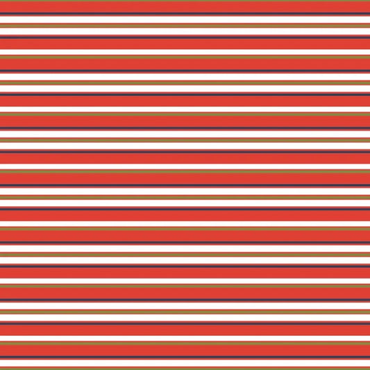 A repeating horizontal stripe pattern with alternating red, white, and thin brown stripes.