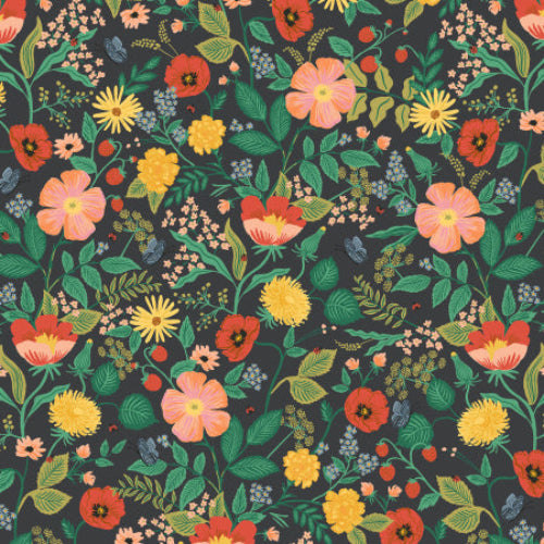 Colorful floral pattern on a dark background