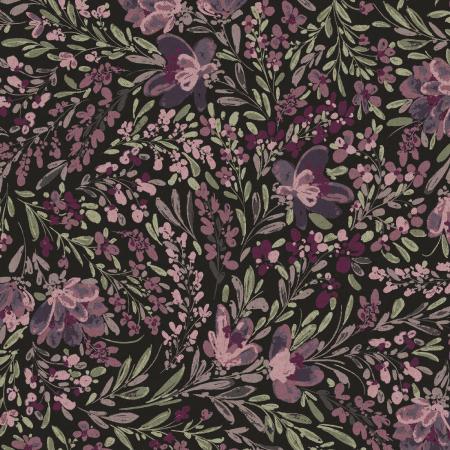 Butterflies in the Garden (RJR Fabrics) - Flowers in the Breeze Imperial Purple Canvas