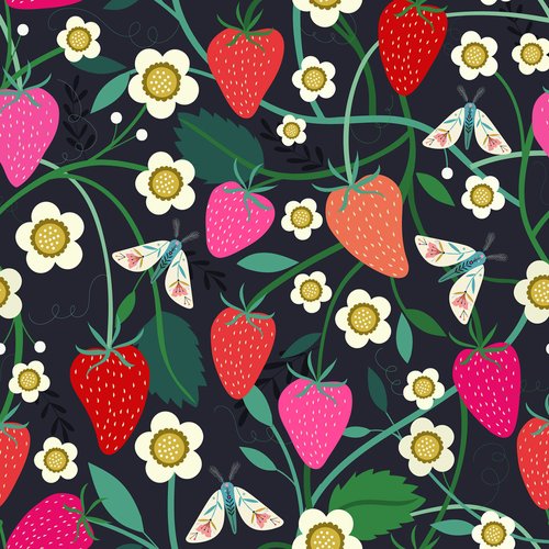 Strawberry Tea Strawberries Fat Quarter (Dashwood Studio)