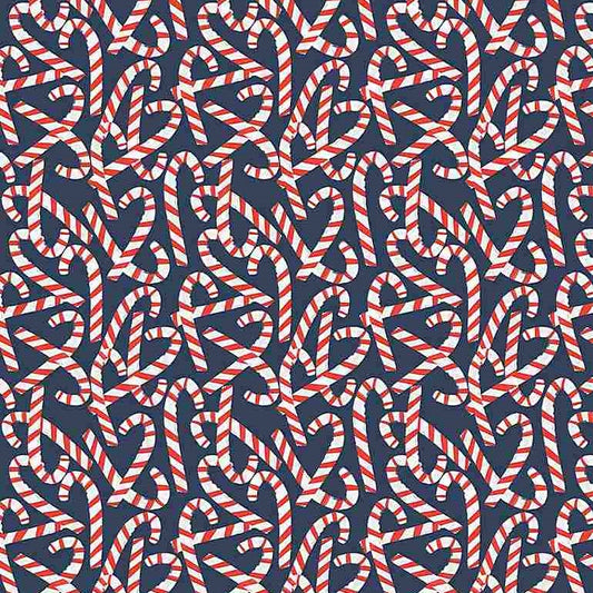 Snow Much Fun Candy Canes Fat Quarter (Dear Stella)
