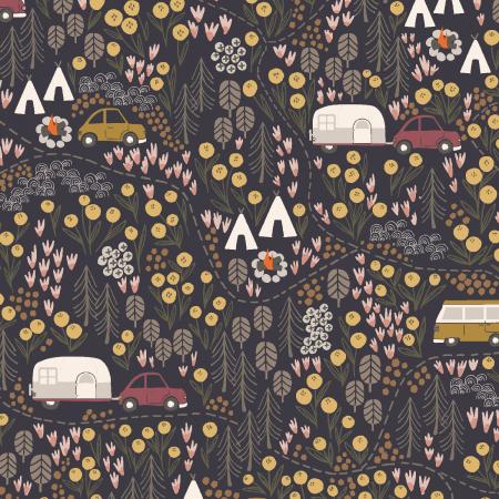Get Out and Explore Campfire Night Midnight (RJR Fabrics)